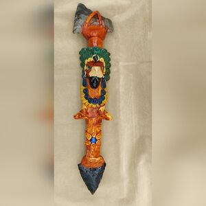 Aztec Rainstick Mayan Onyx Obsidian Stones Axe Hatchet Handmade